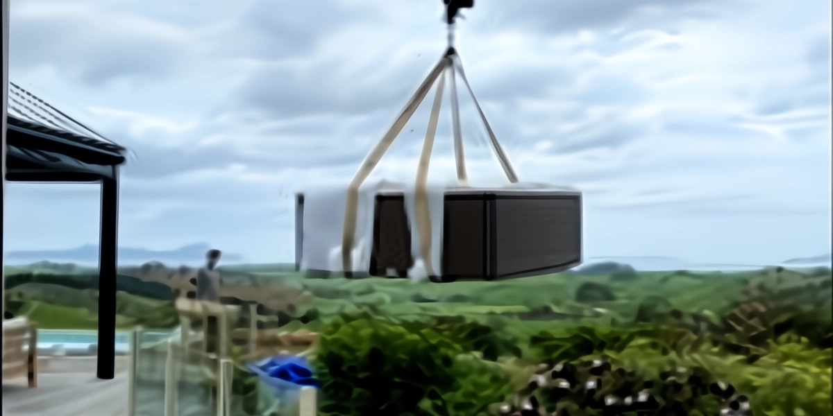 California Spa crane installation in Waipu