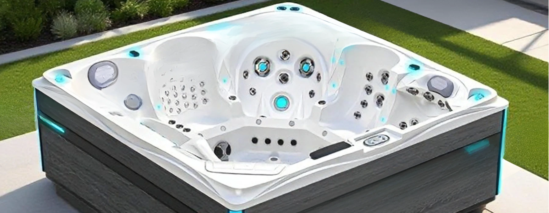 California family spa installed in an outdoor setting