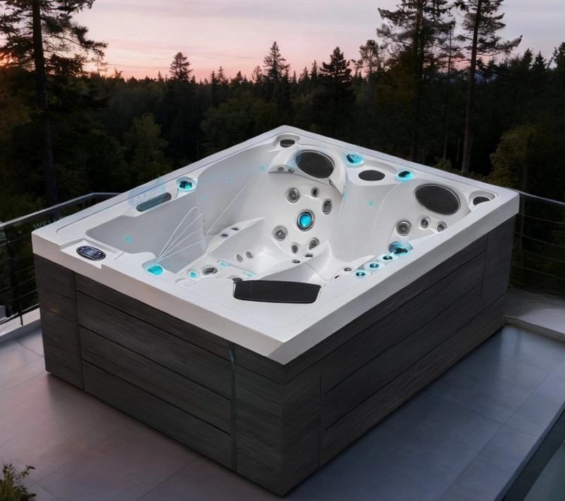 Genoa 3 person spa pool shown in an outdoor setting