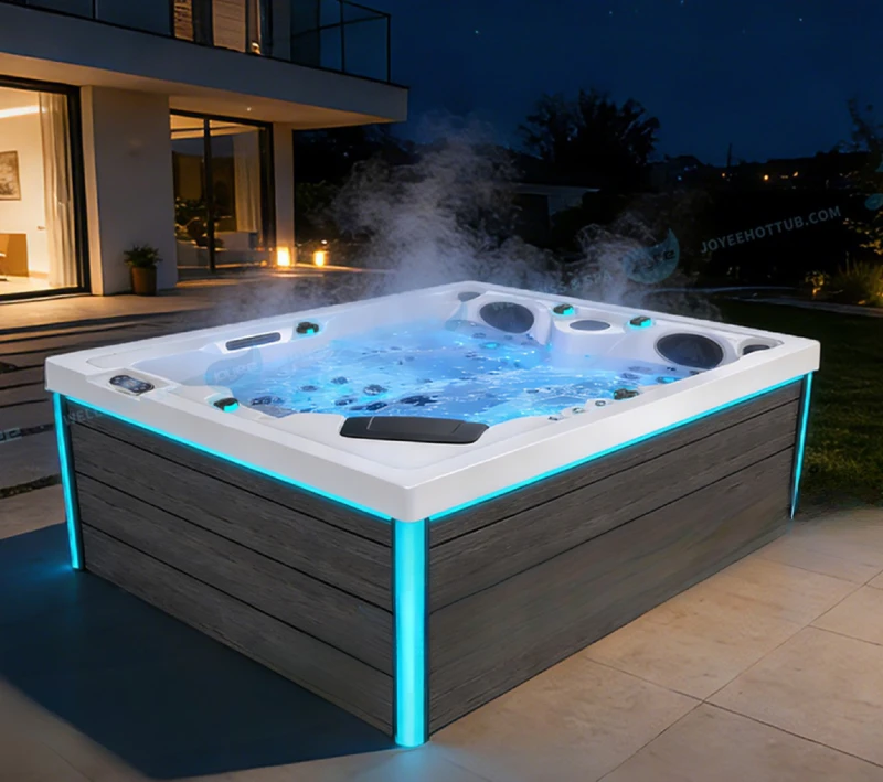 Genoa compact three person spa pool in an outdoor lifestyle setting