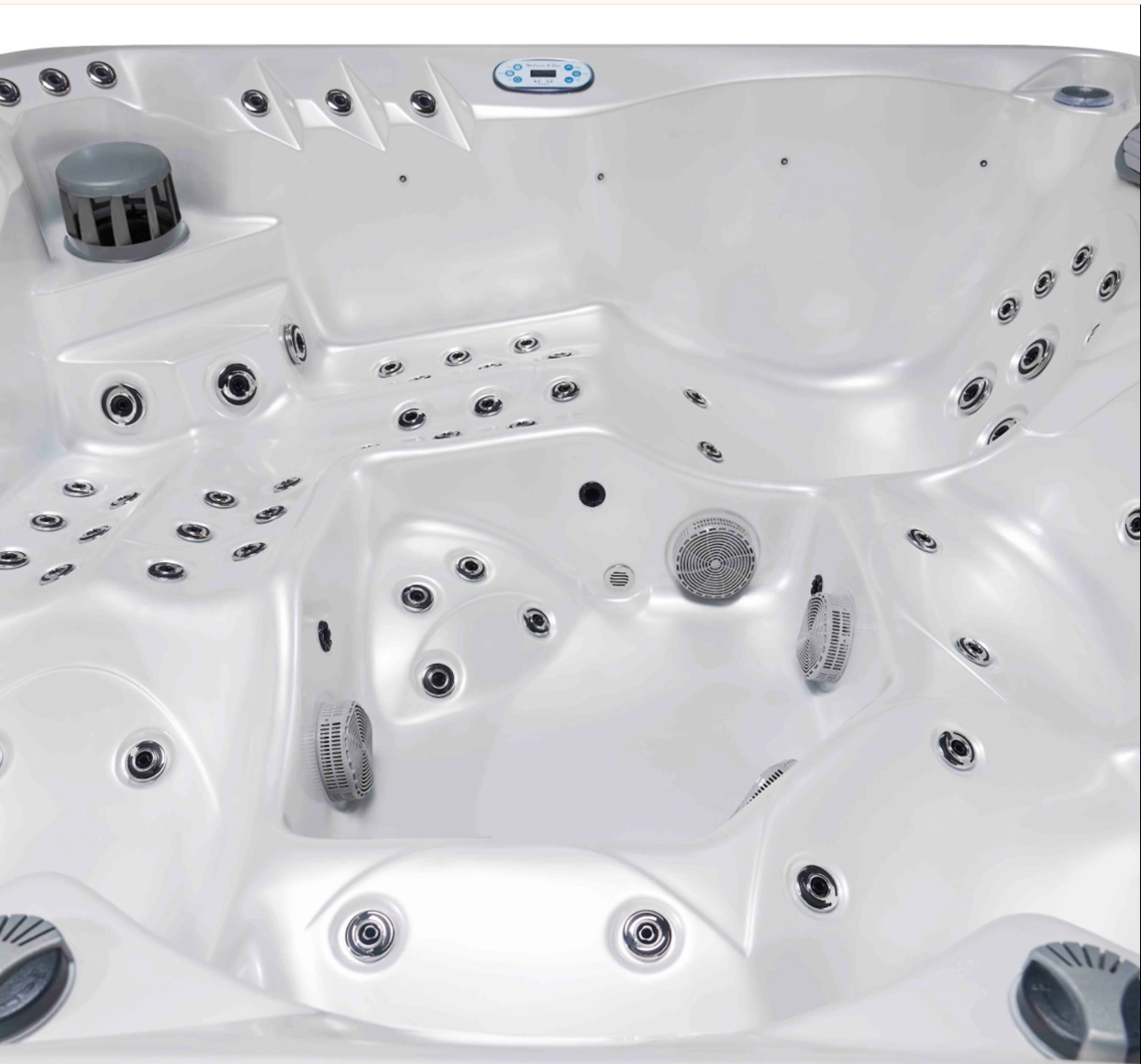 Genting 5 person spa interior seating and hydrotherapy layout