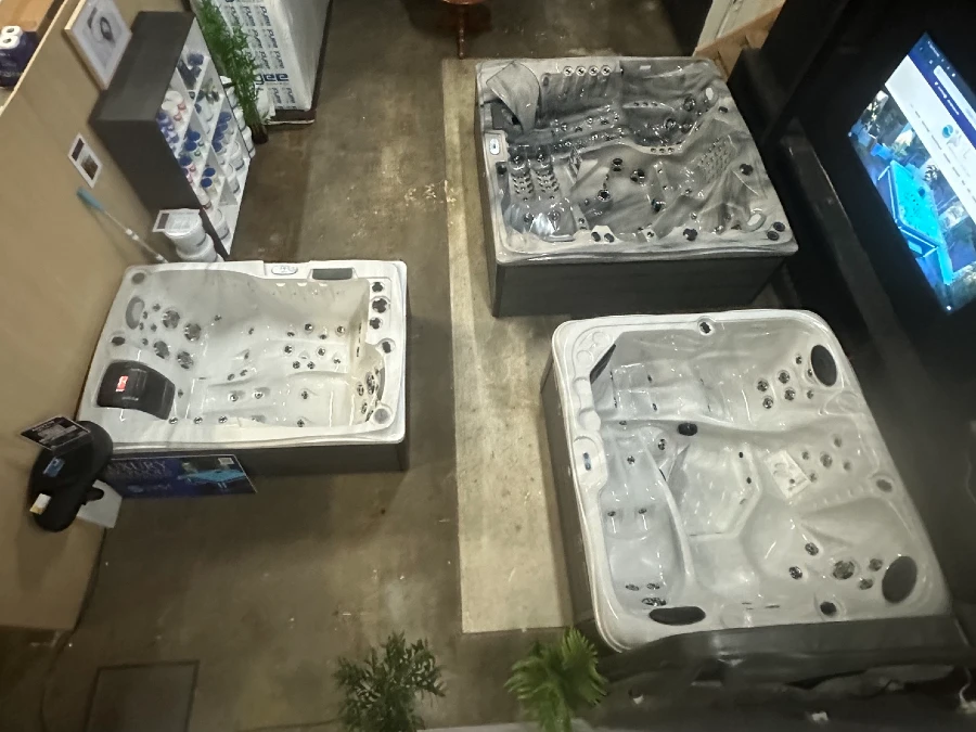 Spa pool seating and jet configuration in the Masterton showroom