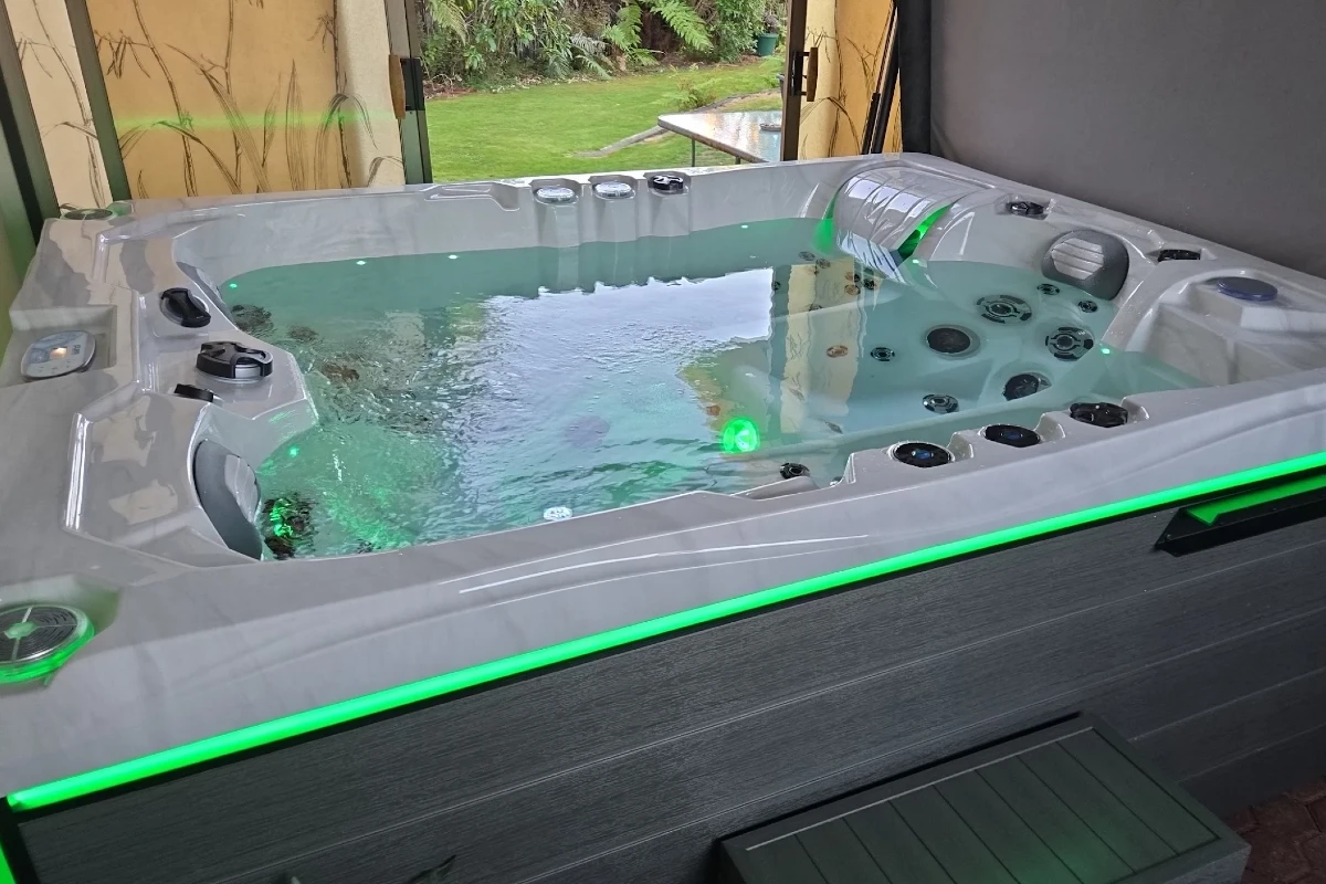 Zoe Watt enjoying her NZ Spas spa pool